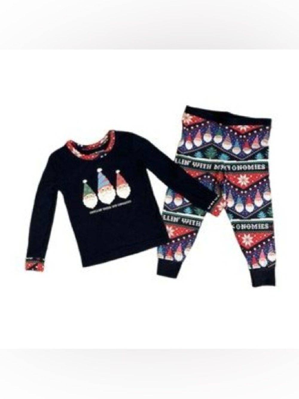 Isaac Mizrahi Kids Holiday Chillin’ With My Gnomies Pajama Set Christmas PJs 3T